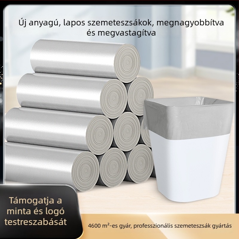Sodolike ezüst szemeteszsákok, 120 db, 45×50 cm, vastagított, sík szájú műanyag zacskók