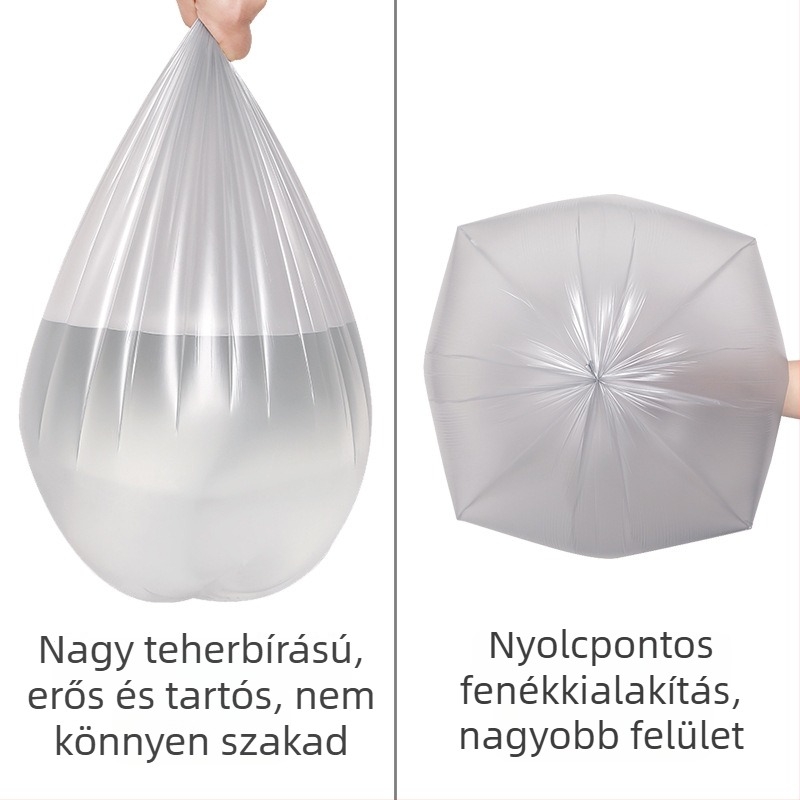 Sodolike ezüst szemeteszsákok, 120 db, 45×50 cm, vastagított, sík szájú műanyag zacskók