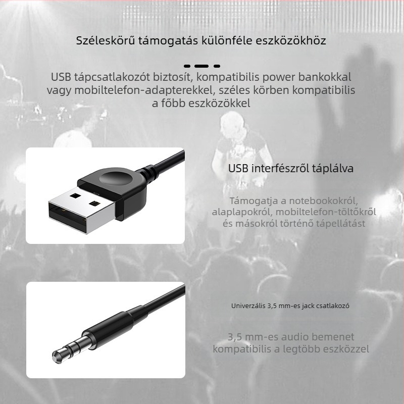 FT-Q9 2.0 számítógépes hangfal RGB LED világítással, USB és 3,5 mm bemenettel, vezetékes sztereó asztali PC-hez és laptophoz