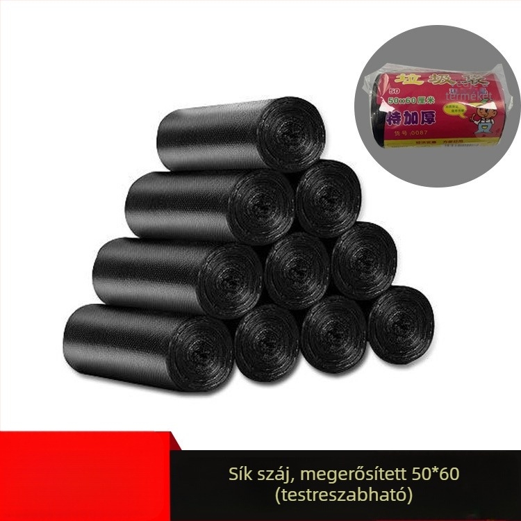 Fekete háztartási szemeteszsákok 50×60 cm, tekercsben, perforált, extra vastag, 120 db