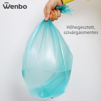 Wenbo Vastagított szemeteszsák húzózsinórral, 60 darab, háztartási használatra, egyszer használatos