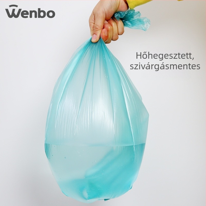 Wenbo Vastagított szemeteszsák húzózsinórral, 60 darab, háztartási használatra, egyszer használatos