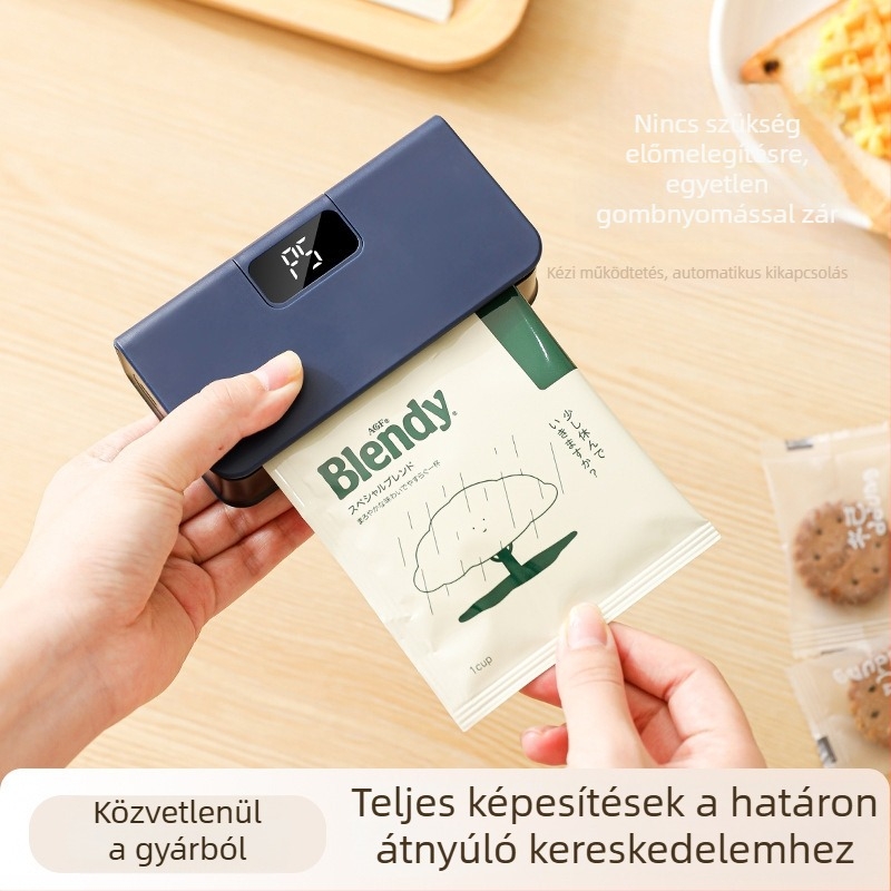 Mini újratölthető záró készülék, hordozható kávézáró, kézi nyomású teához és nassolnivalókhoz