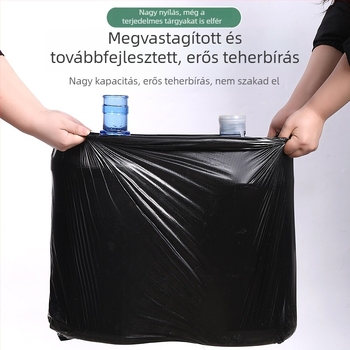 Fekete megerősített szemeteszsákok szállodai tisztításra és ingatlan-karbantartásra, extránagy méret