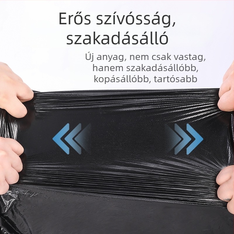 Fekete megerősített szemeteszsákok szállodai tisztításra és ingatlan-karbantartásra, extránagy méret