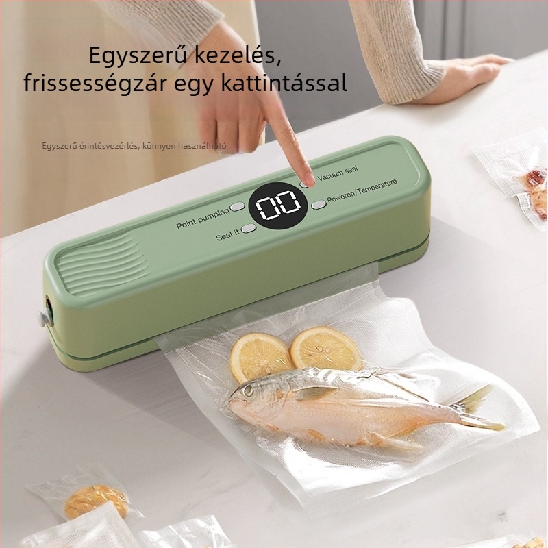 Vezeték nélküli, teljesen automata vákuumzáró gép otthoni használatra, kompakt, hordozható mini élelmiszercsomagoló és frissességmegőrző készülék