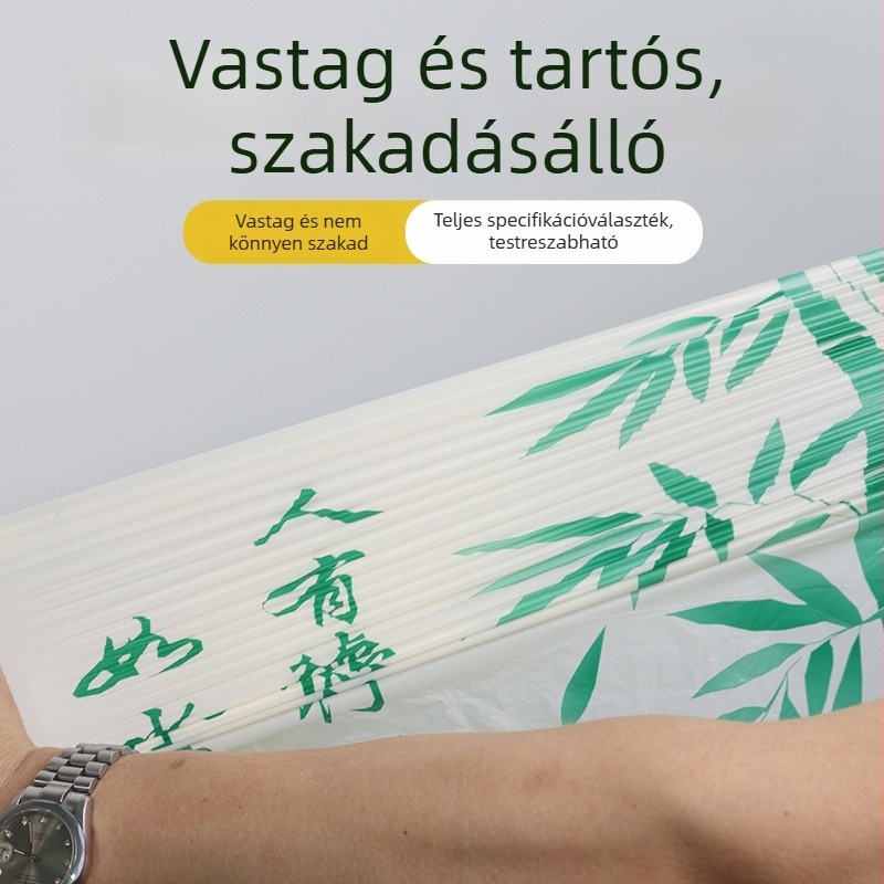 Húzózsinóros szemeteszsákok háztartási és kereskedelmi használatra, elég vastag anyagból és szakadásállósággal