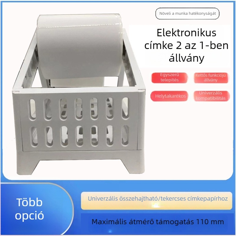 Vonalkódnyomtató papírtartó, univerzális külső címketartó, termikus címke tartó, elektronikus szállítólevél-doboz