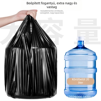 Háztartási vastag, nagy méretű mellény-stílusú egyszer használatos fekete műanyag szemeteszsák