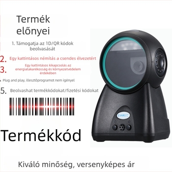 1D/2D vonalkód olvasó pisztoly platformokhoz – USB interfész
