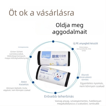 Bright and Clean vastagított konyhai szemeteszsákok, szúrásálló, egyszer használatos műanyag tasakok