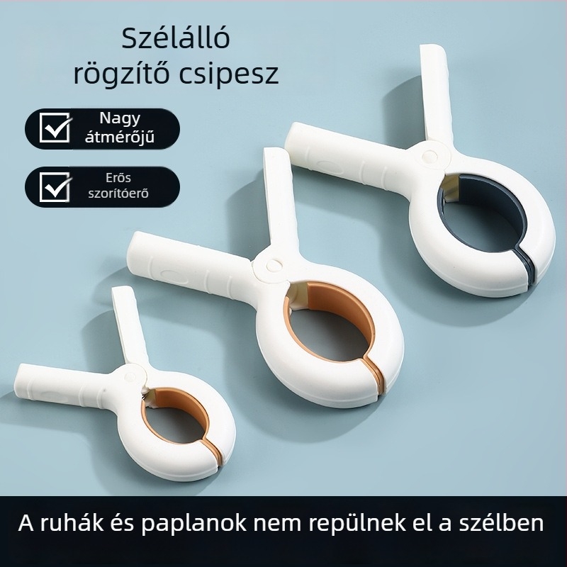 Sima csúszásmentes ruhaszárító clip, szélálló, többfunkciós műanyag ruhaclip