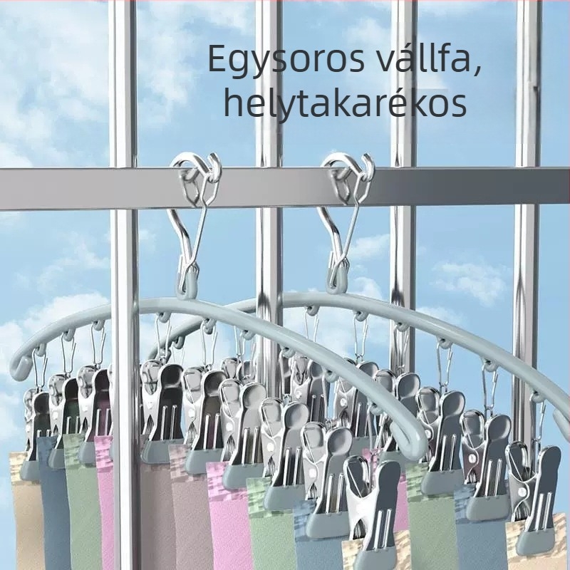 Zokniszárító több csipeszével, szélálló, nyom nélkül