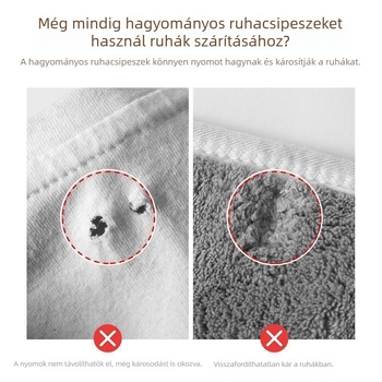 Nyom nélkül ruhacsipeszek, műanyag ruhaszárító akasztó és készlet ruhacsipeszekkel és takarókkal