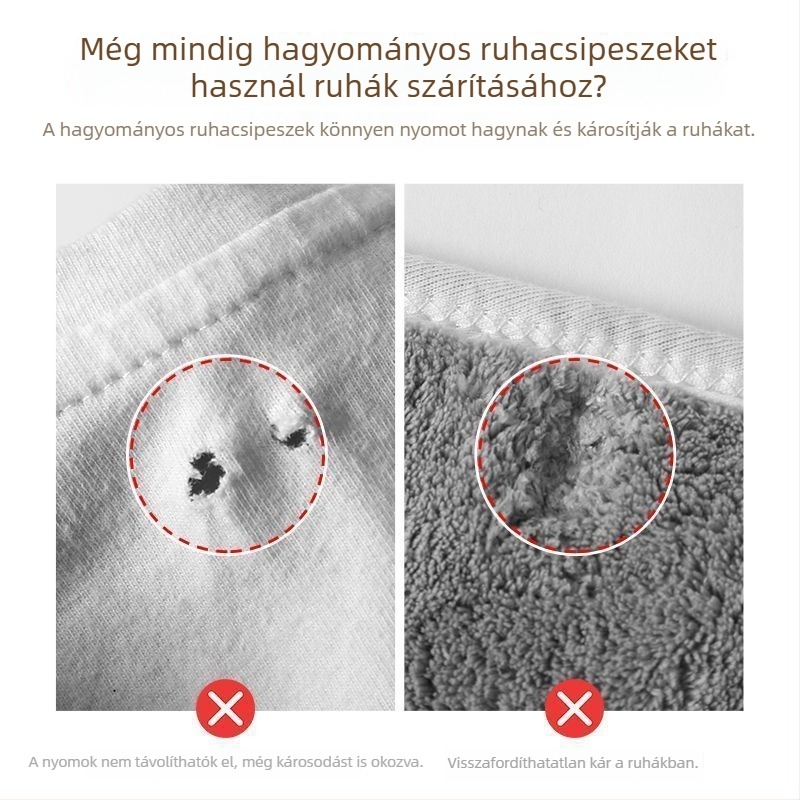 Nyom nélkül ruhacsipeszek, műanyag ruhaszárító akasztó és készlet ruhacsipeszekkel és takarókkal