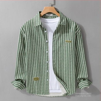 Férfi csíkos hosszú ujjúing, tavasz–ősz, casual, modern design, fiatalos és sokoldalú 3106