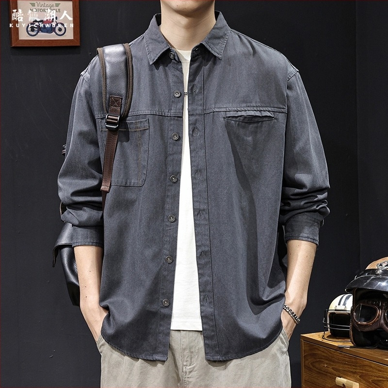Lyocell férfi hosszú ujjú lezser ing, tavasz–ősz stílus, amerikai prémium márka, nagy méret