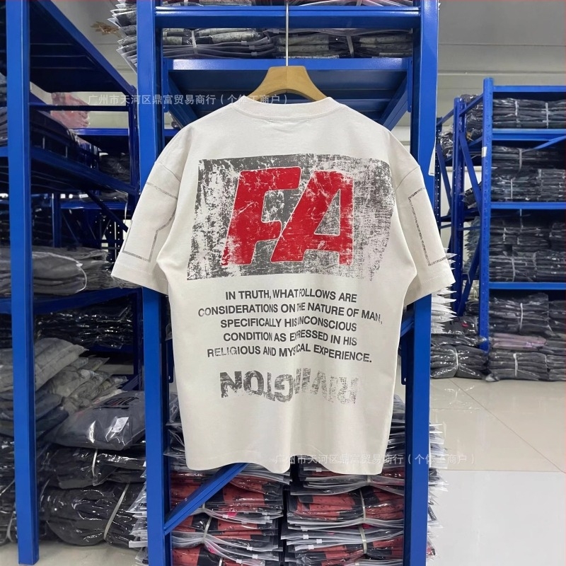 RRR-123 Férfi Természete Póló, Mosott és Kopott Vintage Rövid Ujjú