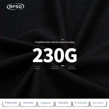 RSFD férfi oversize póló drop-shoulder szabásban, 230 g nehéz pamut, 96% feletti tiszta pamut, rövid ujjú, kerek nyak, állatmintás nyomtatás, nyári streetwear