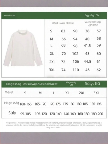 Férfi termikus alaprétegű felső mock-neck gallérral, egyszínű, hosszú ujjú, téli meleg