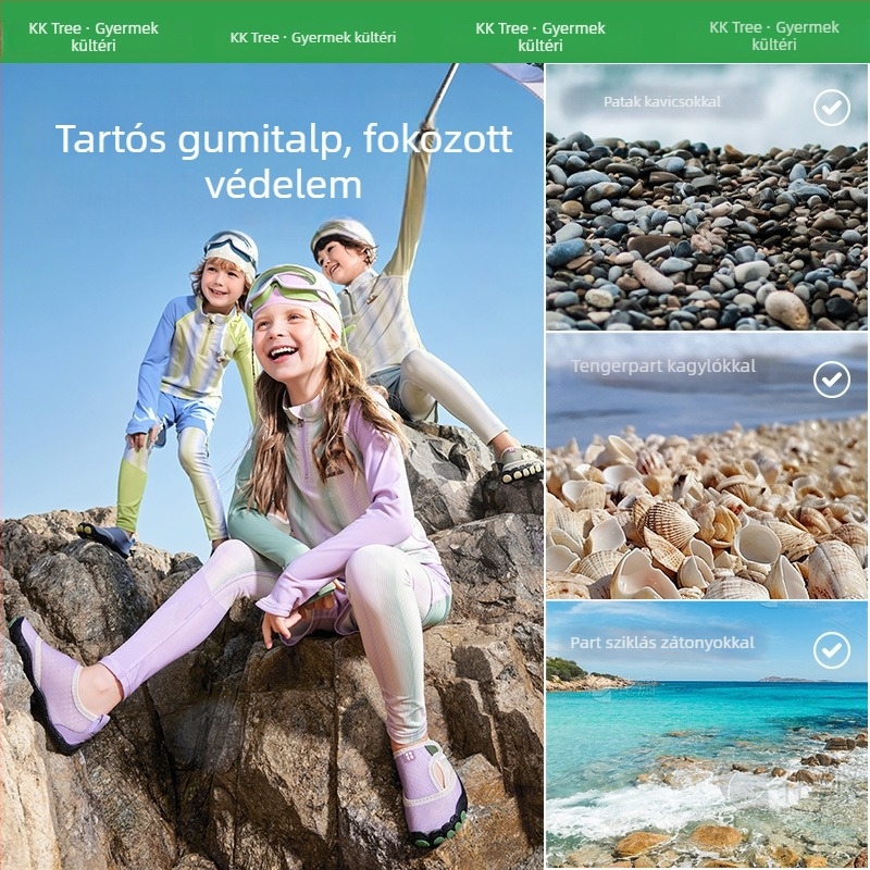 Kocotree Gyerekeknek Vízi Cipő – Folyómenti Túrákhoz, Gyorsan Száradó, Légáteresztő, Csúszásmentes Talp, Zárt Orr
