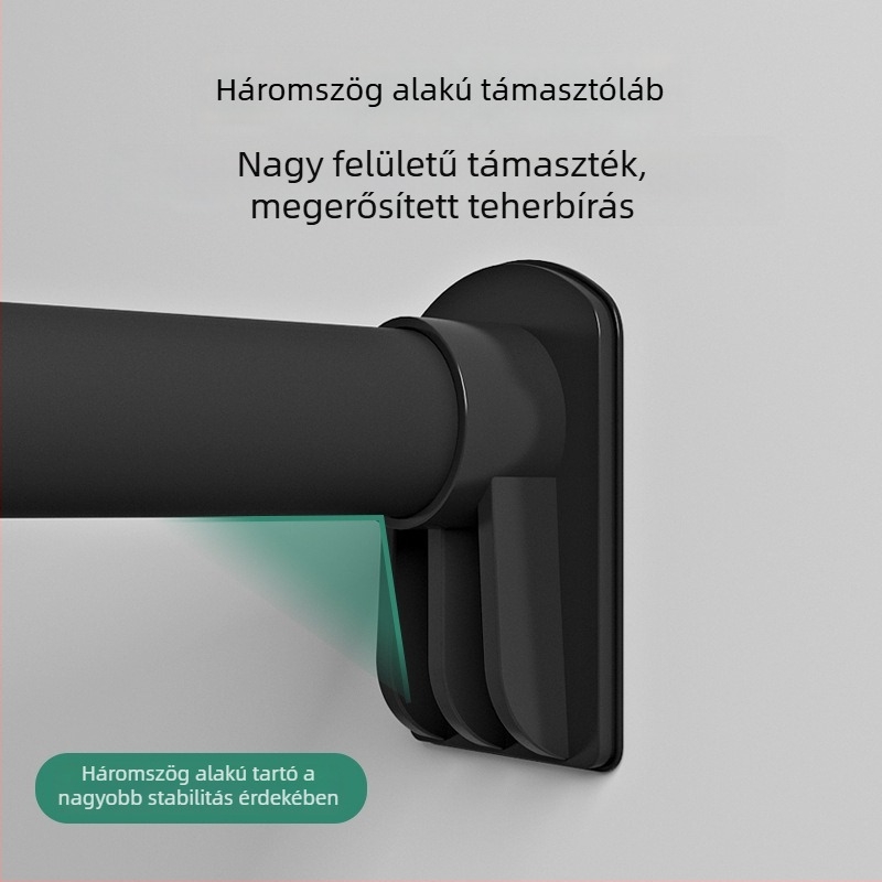 Rozsdamentes acélból készült teleszkópos ruhaszárító rúd, fúrás nélkül, erkélyre és sarokablakhoz, egyetlen rúddal