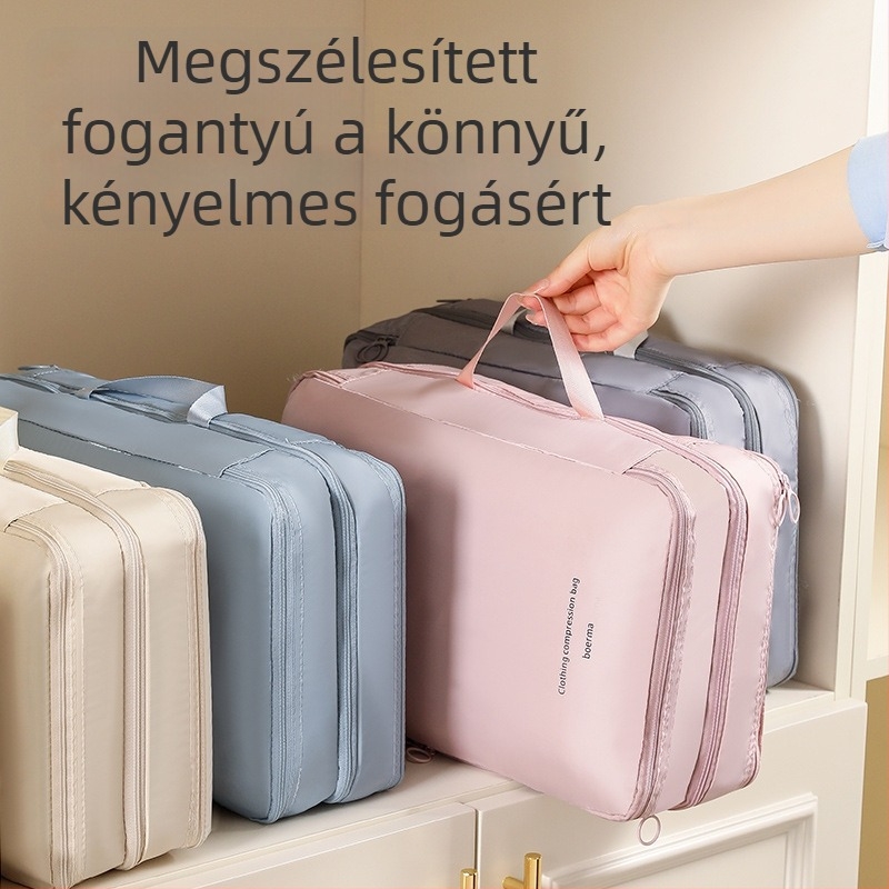 Kétrétegű ruhatároló táska utazáshoz és üzleti utakhoz, ruhák tömörítő táska és bőrönd szervező