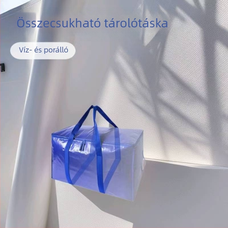 Nagy kapacitású ruhaszállító és paplan tároló táska vastag szövésű anyagból, költöztetésre és utazásra