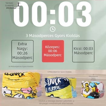 Sűrített vákuumos tároló zacskók sárga kis kacsa mintával, pumpa nélkül