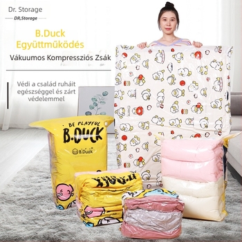 Sűrített vákuumos tároló zacskók sárga kis kacsa mintával, pumpa nélkül