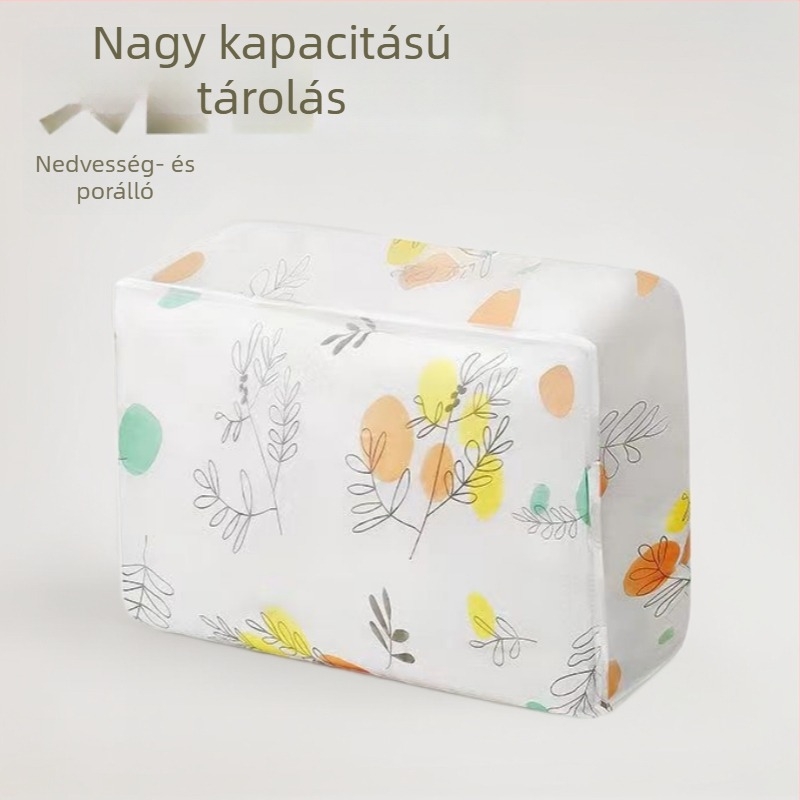 PEVA nagy méretű tároló táska paplanok és ruhák számára, egyszerű mintás, nedvességálló, hordozható költöztetéshez és csomagoláshoz