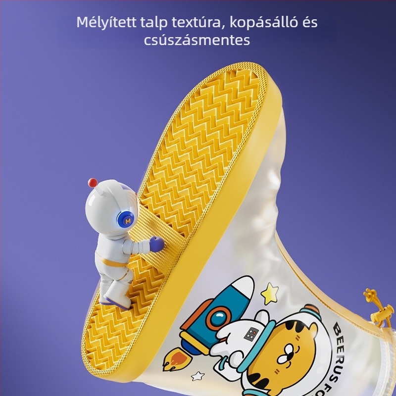 Gyerekeknek szóló vízálló esőcipővédő, csúszásmentes talppal, vastított és kopásálló, fiúknak és lányoknak