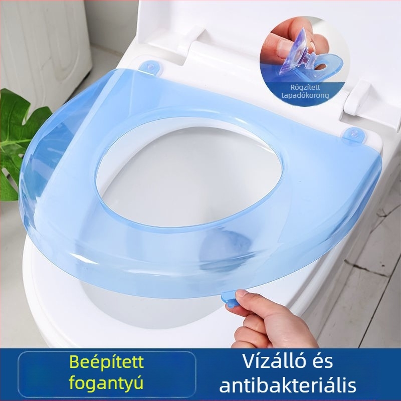 Műanyag WC-alátét szívókanállal, baktérium-mentesítésre, többfunkciós, összecsukható, akasztóval