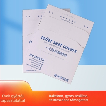 Egyszer használatos vécéülőke alátét, 1/4-es hajtogatás, 14 g fa cellulóz, vízben oldódó, utazásokhoz és szállodákhoz