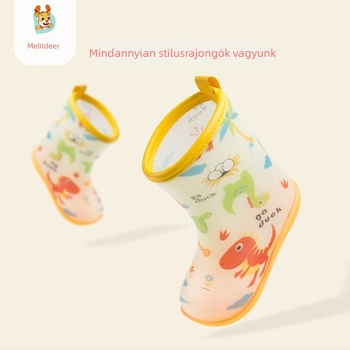 Millie the Fawn gyerek esőcsizmák, PVC mintás, középmagas, csúszásmentes talppal, fiúknak és lányoknak