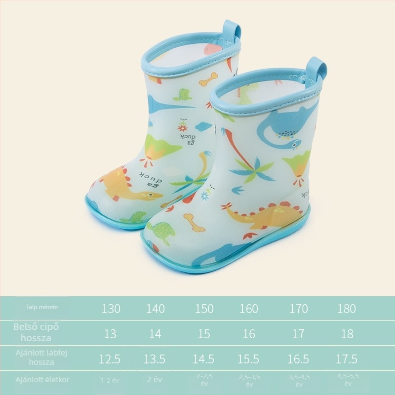 Millie the Fawn gyerek esőcsizmák, PVC mintás, középmagas, csúszásmentes talppal, fiúknak és lányoknak