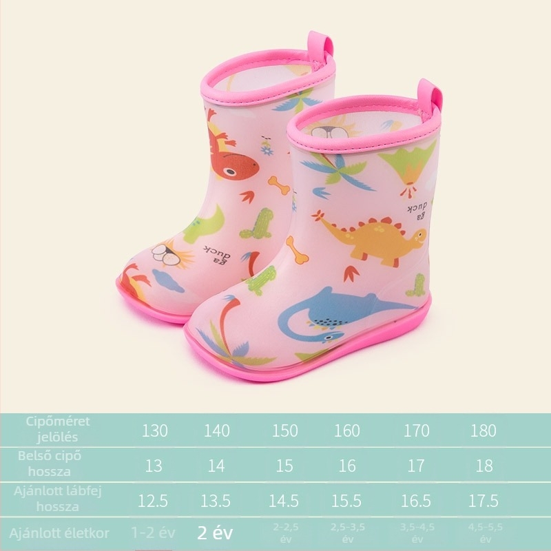 Millie the Fawn gyerek esőcsizmák, PVC mintás, középmagas, csúszásmentes talppal, fiúknak és lányoknak