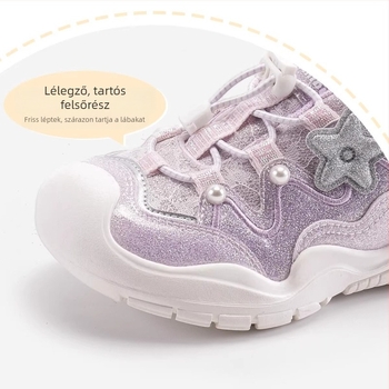 Lányoknak szóló sportcipő, 2026 tavasz – puha talp, könnyű mindennapi sneaker, kültéri viselet Velcro-zárással