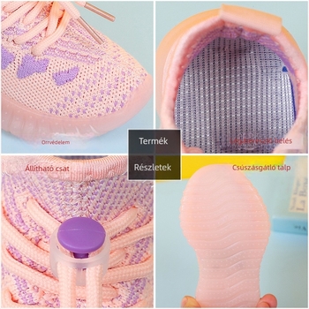 Gyerekeknek készült sportcipő, puha talppal, hálós felsőrész, Slip-On, uniszex, tavasz–ősz modell