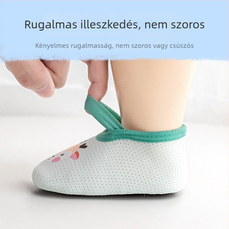 Légáteresztő hálós felső, belső puha talppal és csúszásmentes talppal, kisbabáknak és kisgyermekeknek