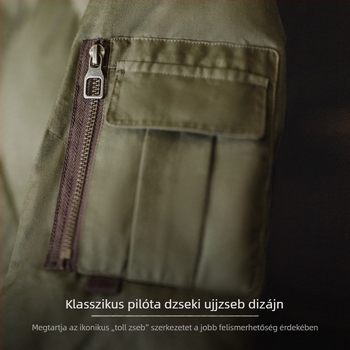 Maden Workwear Amerikai retro CWU-45P repülőkabát, rövid fazonú, galléros, meleg pamutkabát férfiaknak télen
