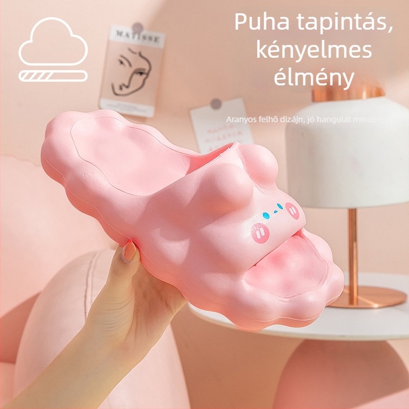 Női slip-on szandál puha talppal, csúszásmentes, beltéri és kültéri viselésre, rajzfilm minta