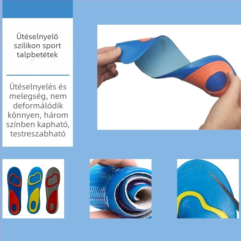 Szilikon sporttalptalp, magas rugalmasság, ütéscsillapítás, puha tapintású, csúszásmentes, fájdalommentes, uniszex