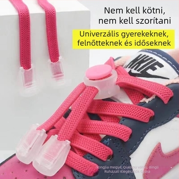 Rugalmas cipőfűző készlet rugós záróval és végklippel, gyermekeknek és felnőtteknek