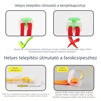 Rugalmas cipőfűző készlet rugós záróval és végklippel, gyermekeknek és felnőtteknek