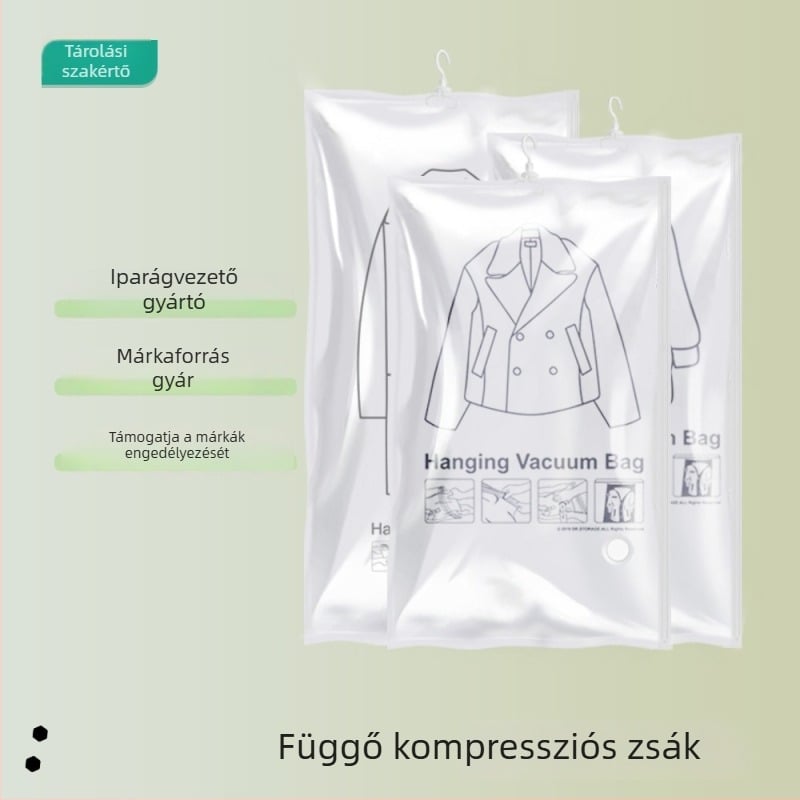 Akasztós vákuumos tömörítő tasak puff kabátokhoz — nedvesség- és por elleni védelem a tároláshoz
