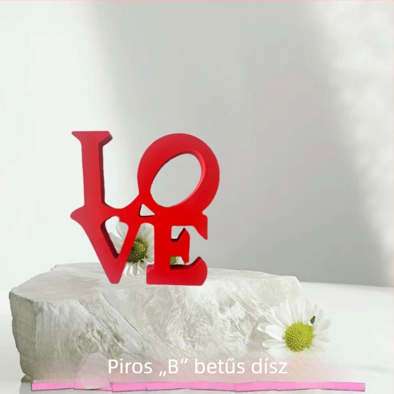 LOVE betűkből készült fa dísz Valentin-napra és esküvőre – szerelem dekoráció, DIY kreatív