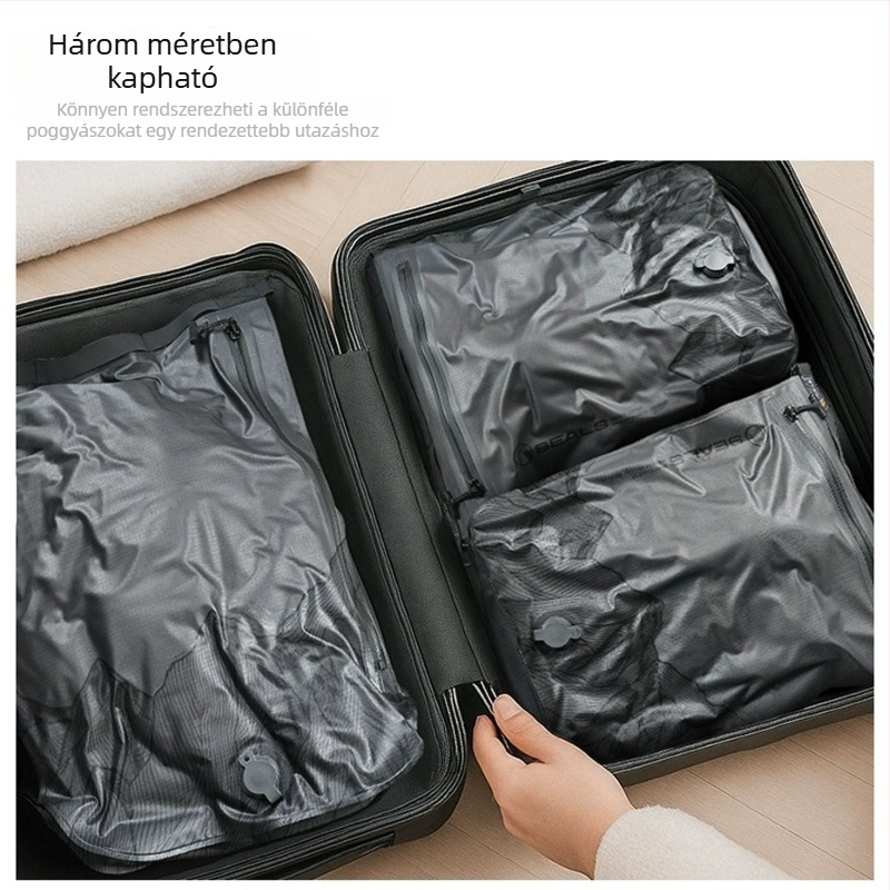 3D vákuumos tárolótasak pumpával – otthoni és utazási használatra, ruhák tömörítése
