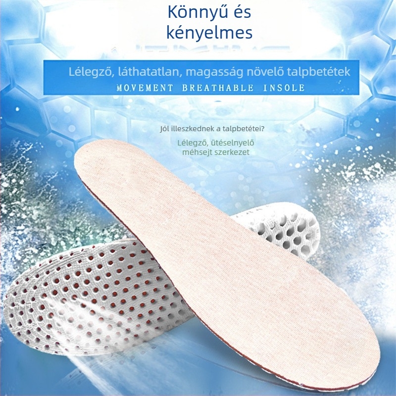 2,5 cm magasságot növelő talp, láthatatlan belső talp, nedvszívó, teljes talp, férfiak és nők számára, sportos kényelem