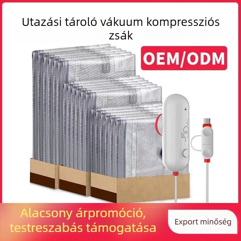 Megvastított vákuum-kompressziós tasakok utazási készlethez, lezárható ruhatároló tasakok